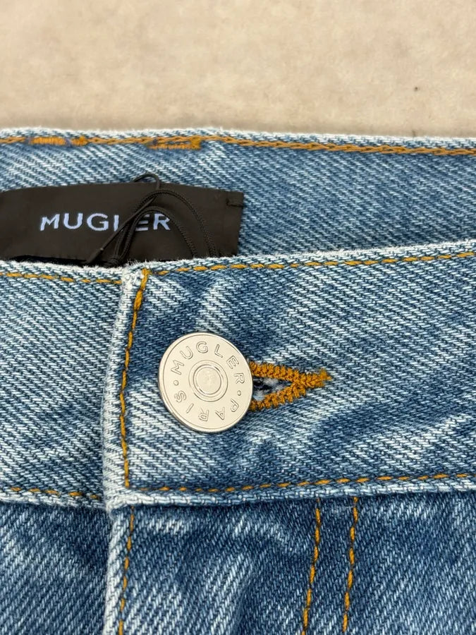 AW2025 Mugler Spiral Oversized Blue Jeans BPdKvCn 10