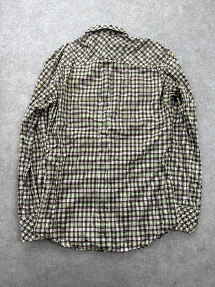 SS2011 Dolce & Gabbana Brown & Green Checked Western Shirt mvbAmgLc 1