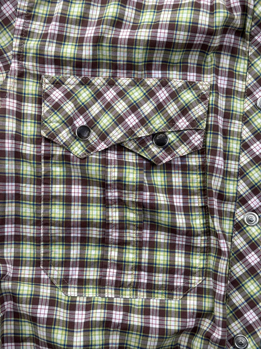 SS2011 Dolce & Gabbana Brown & Green Checked Western Shirt mvbAmgLc 9