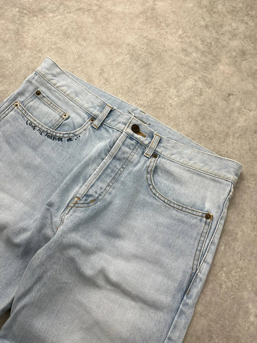 SS2017 Saint Laurent Love Me Forever Light Blue Denim Jeans mwRptrxR 5