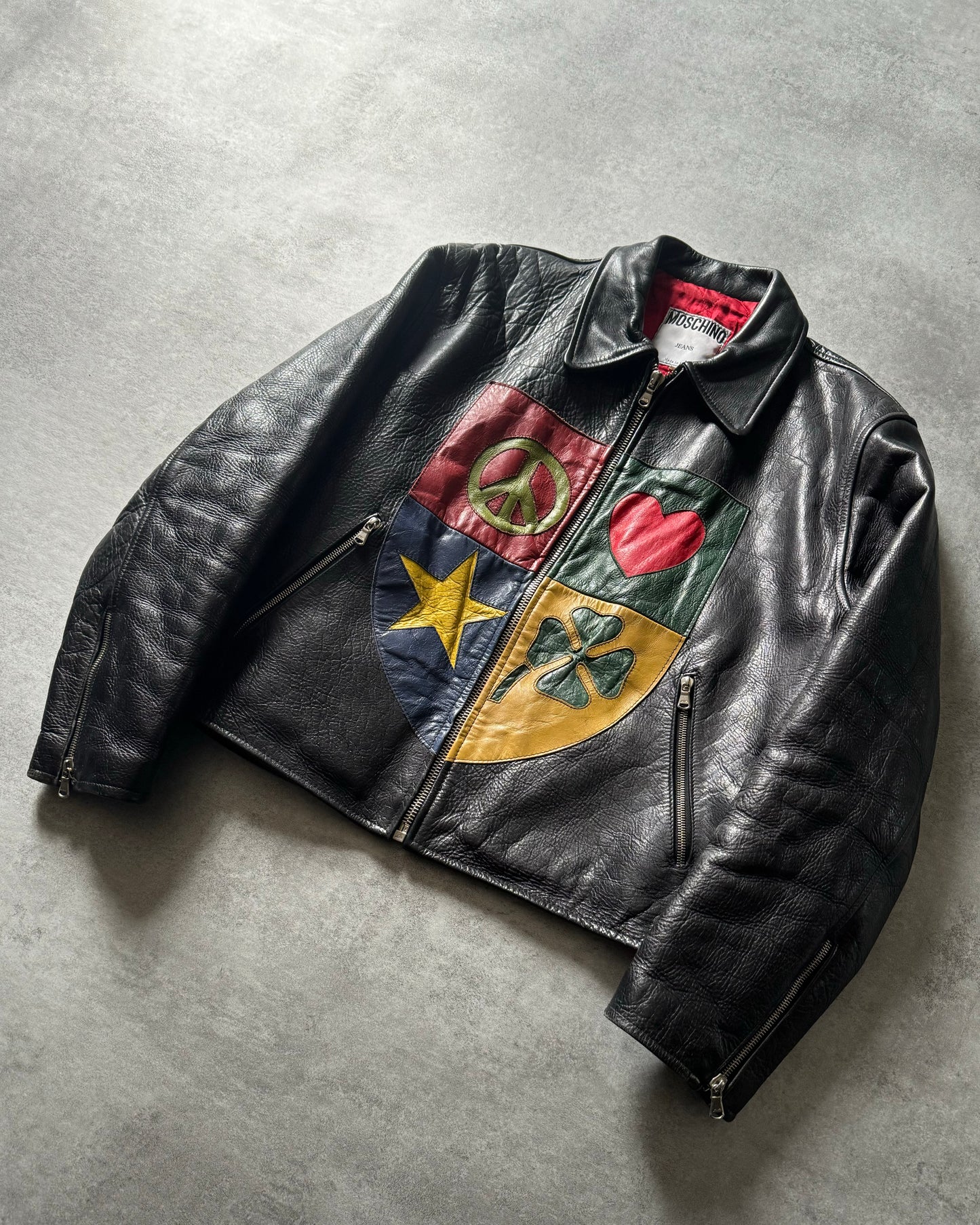 1990s Moschino Premium Biker Leather Jacket (M) - 3