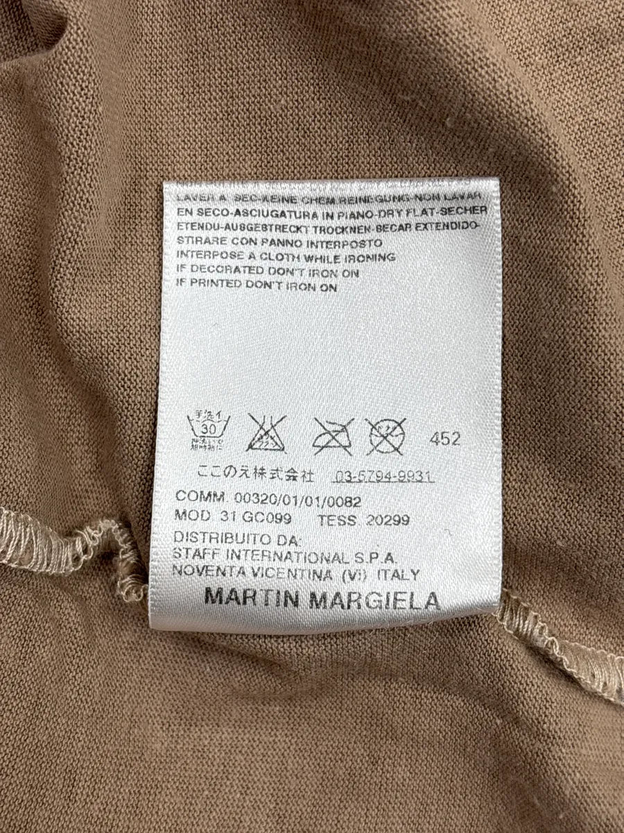 AW2008 Maison Martin Margiela Beige AIDS Slogan V Neck T-Shirt mzuqEXzW 9