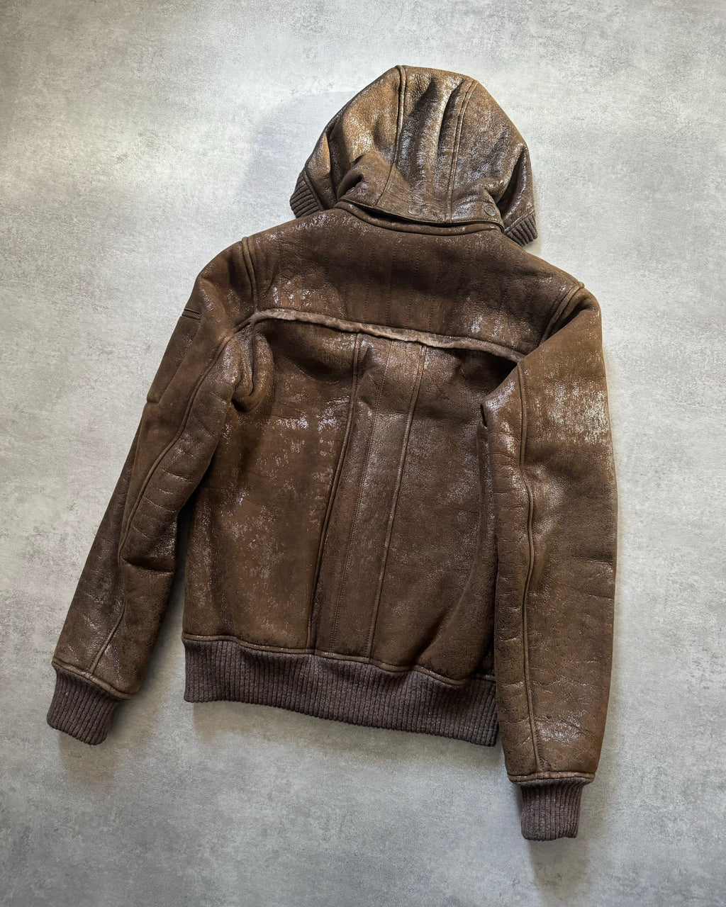 2010s Dolce & Gabbana Rabbit Brown Lamb Leather Cristal Jacket  (M) - 3