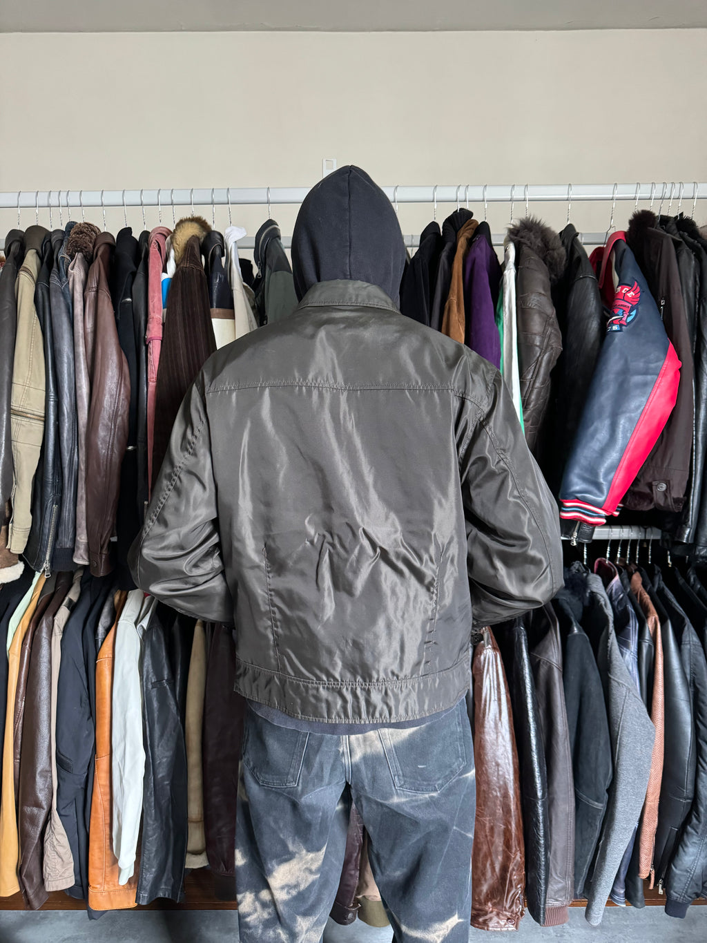 FW1994 Prada Nylon Olive Light Coach Jacket (XL) - 4