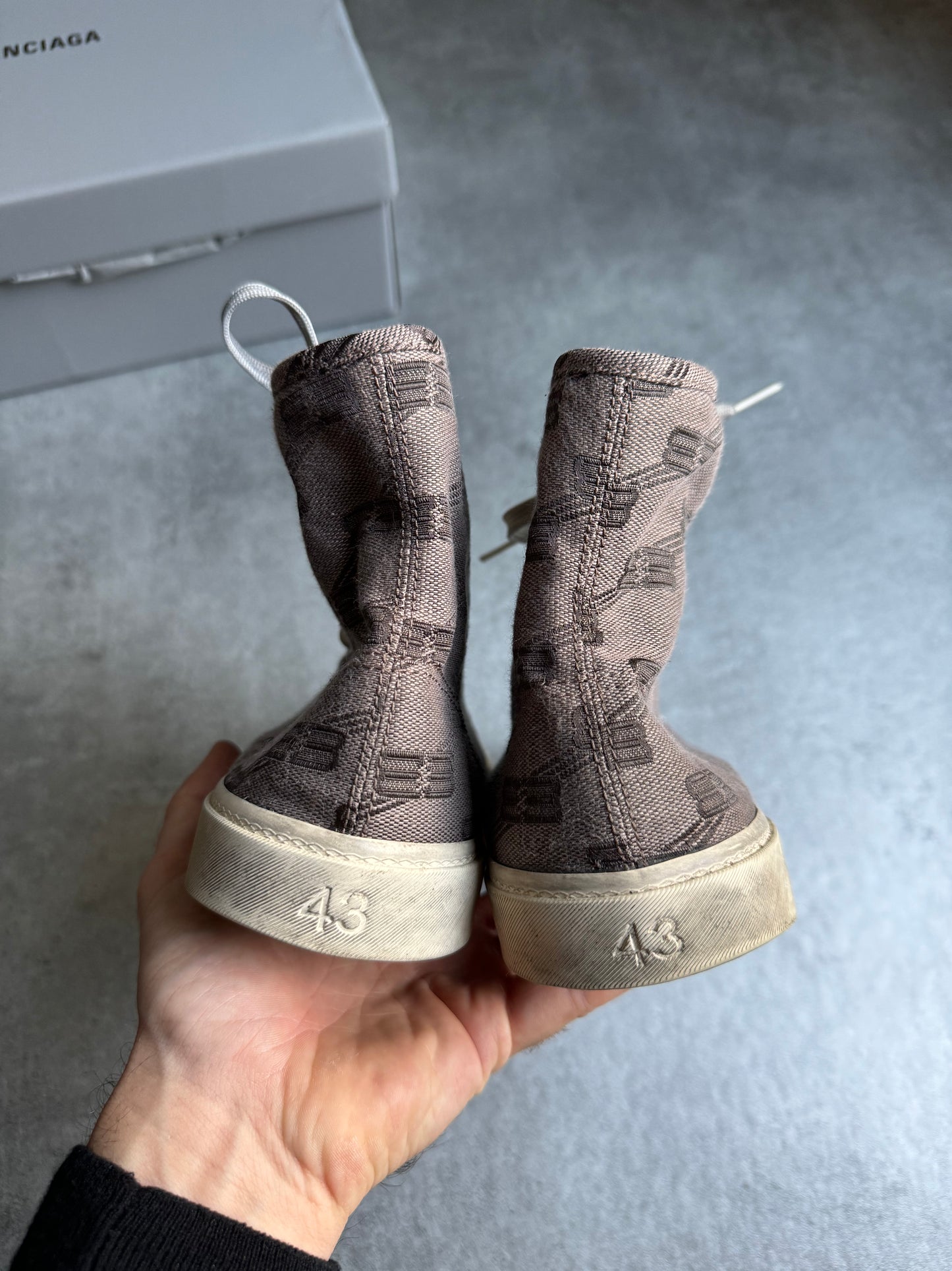 Balenciaga Paris Monogram High Top Shoes (43) - 7