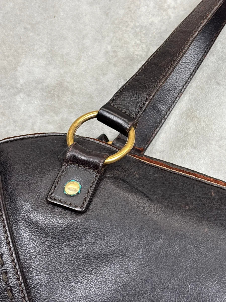Yves Saint Laurent Dark Brown Leather Cylinder Lock Totebag nDRPQfPW 14