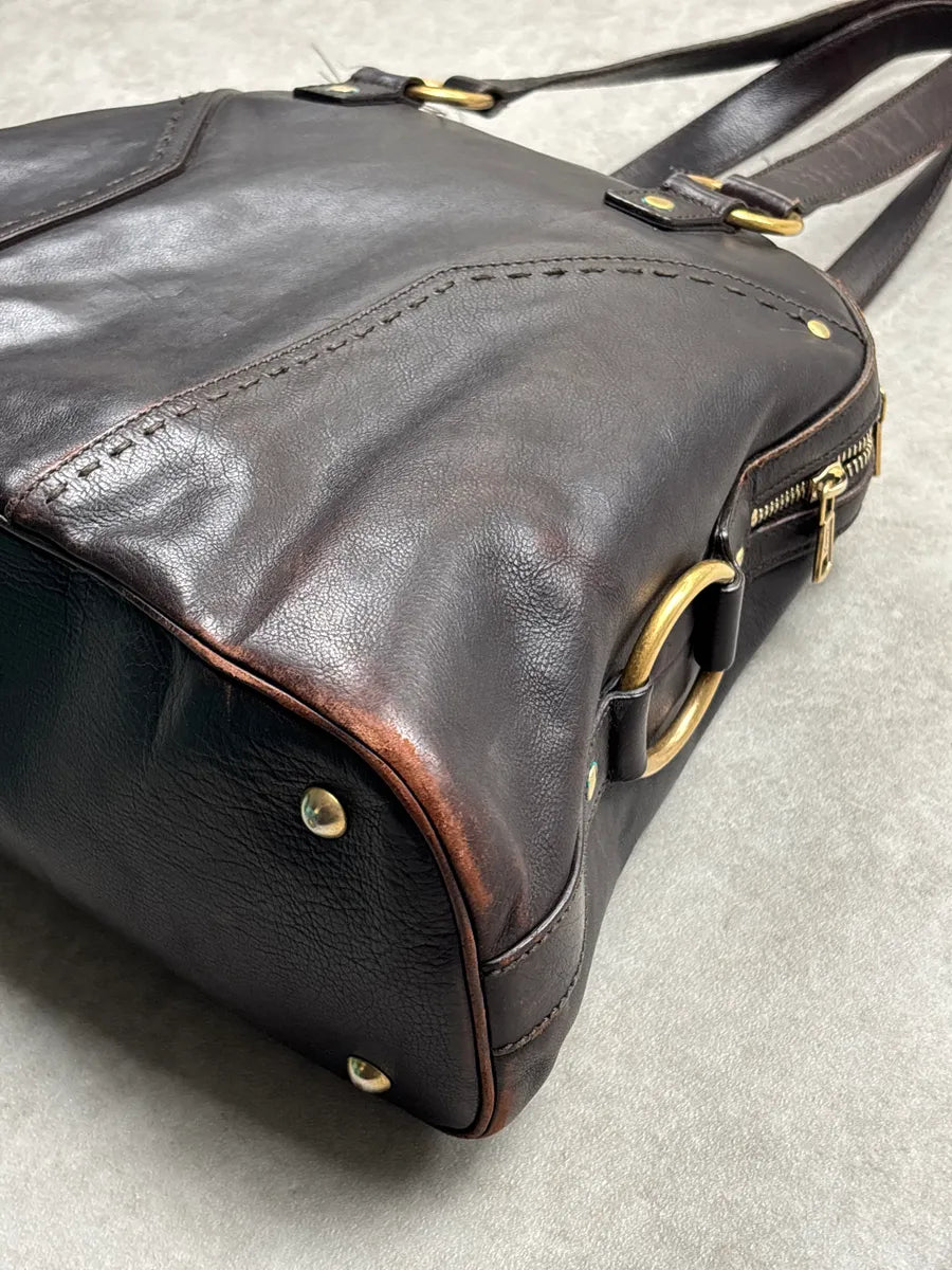 Yves Saint Laurent Dark Brown Leather Cylinder Lock Totebag nDRPQfPW 15