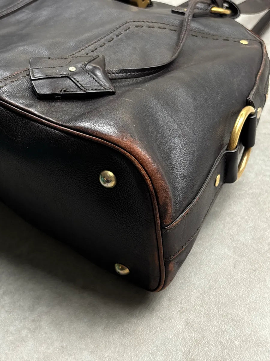 Yves Saint Laurent Dark Brown Leather Cylinder Lock Totebag nDRPQfPW 12