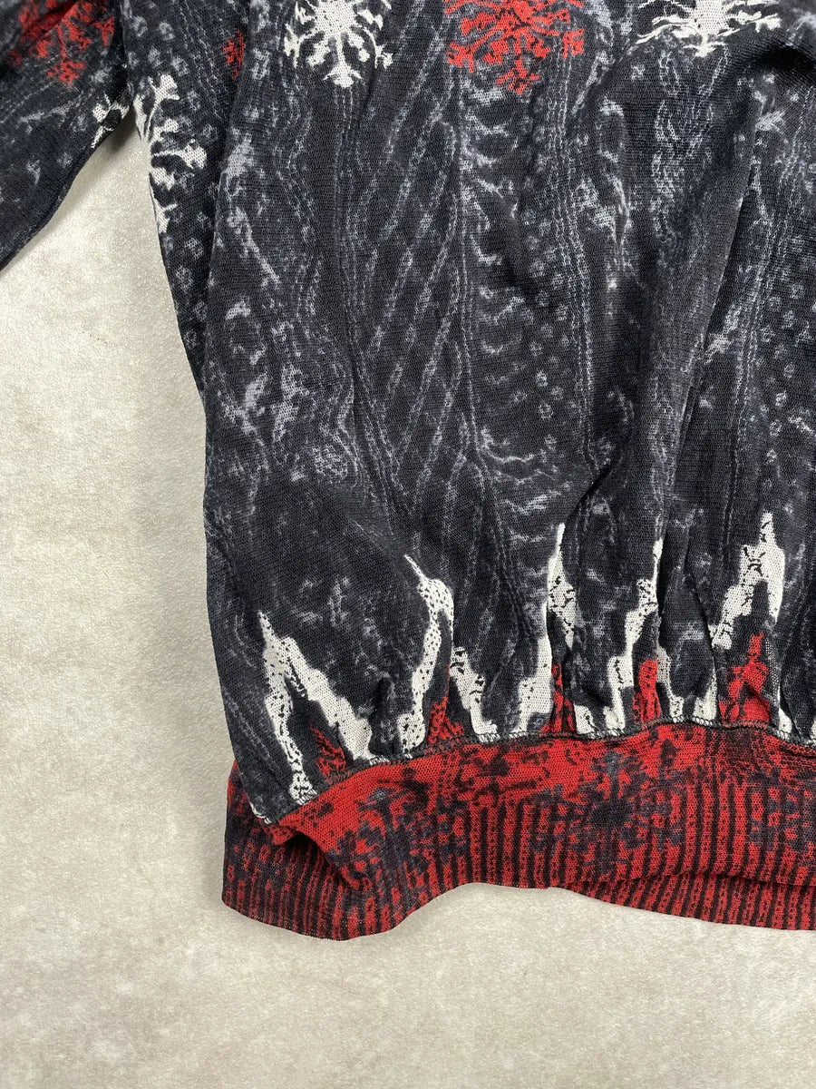 2000s Jean Paul Gaultier Black Snowflake Print Sheer Longsleeves nGgucgpt 8