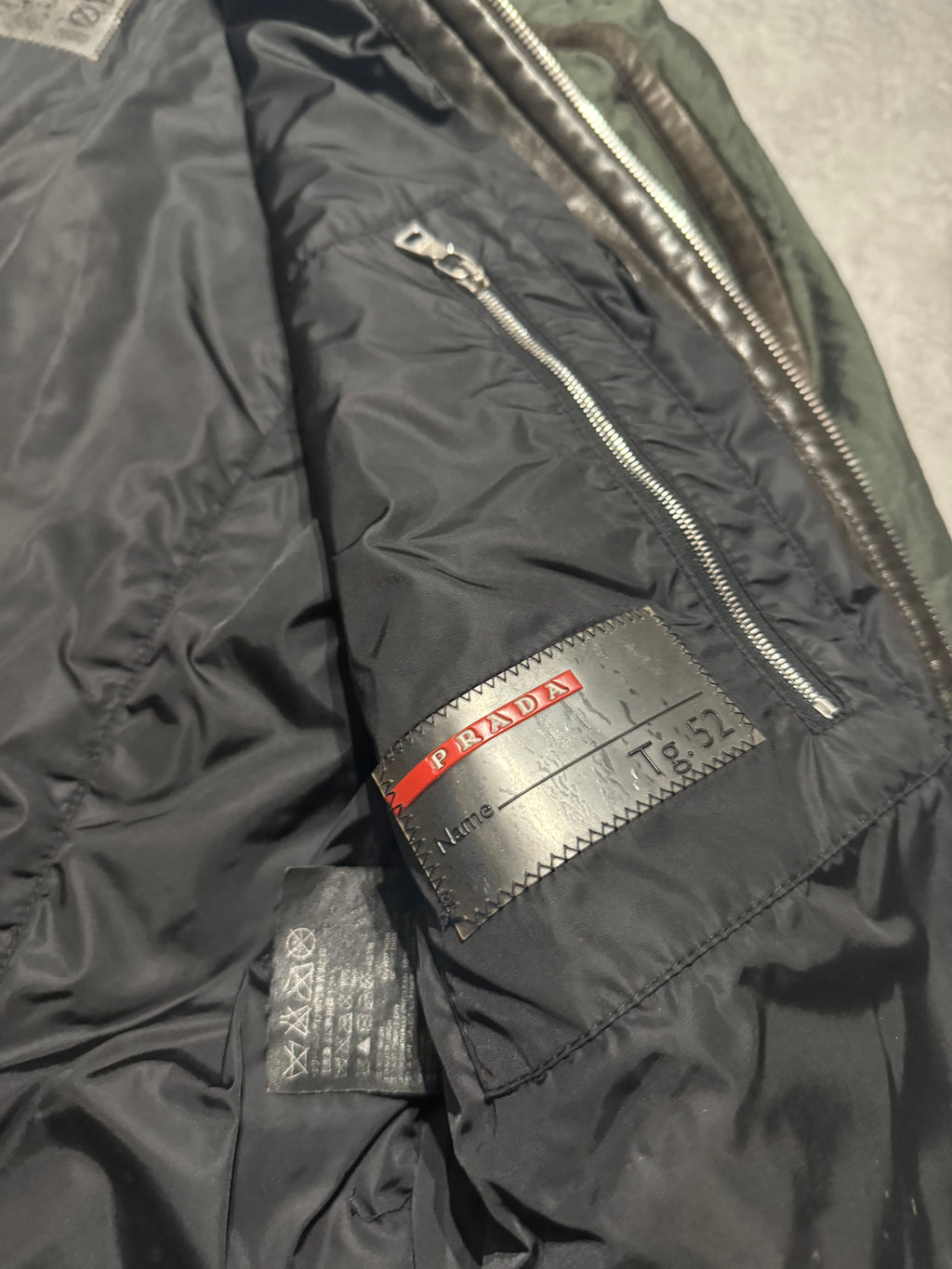 2000s Prada Green Nylon Linea Rossa Biker Jacket (M/L) - 10