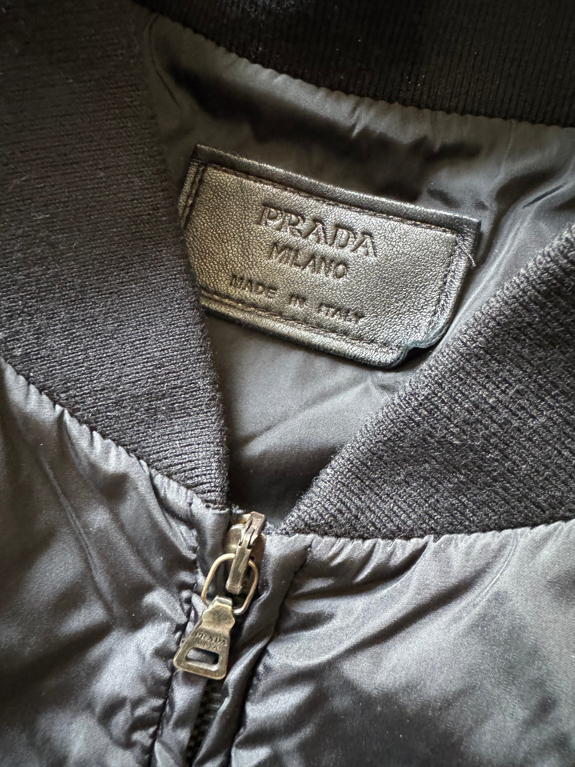 FW2008 Prada Premium Biker Black Leather Jacket (M) - 8