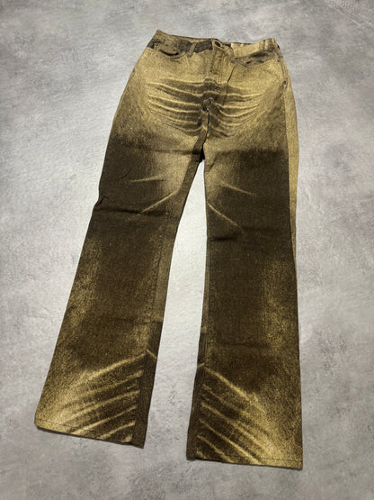 SS2004 Cavalli Shiny Brown Sand Desert Pants (XS) - 8