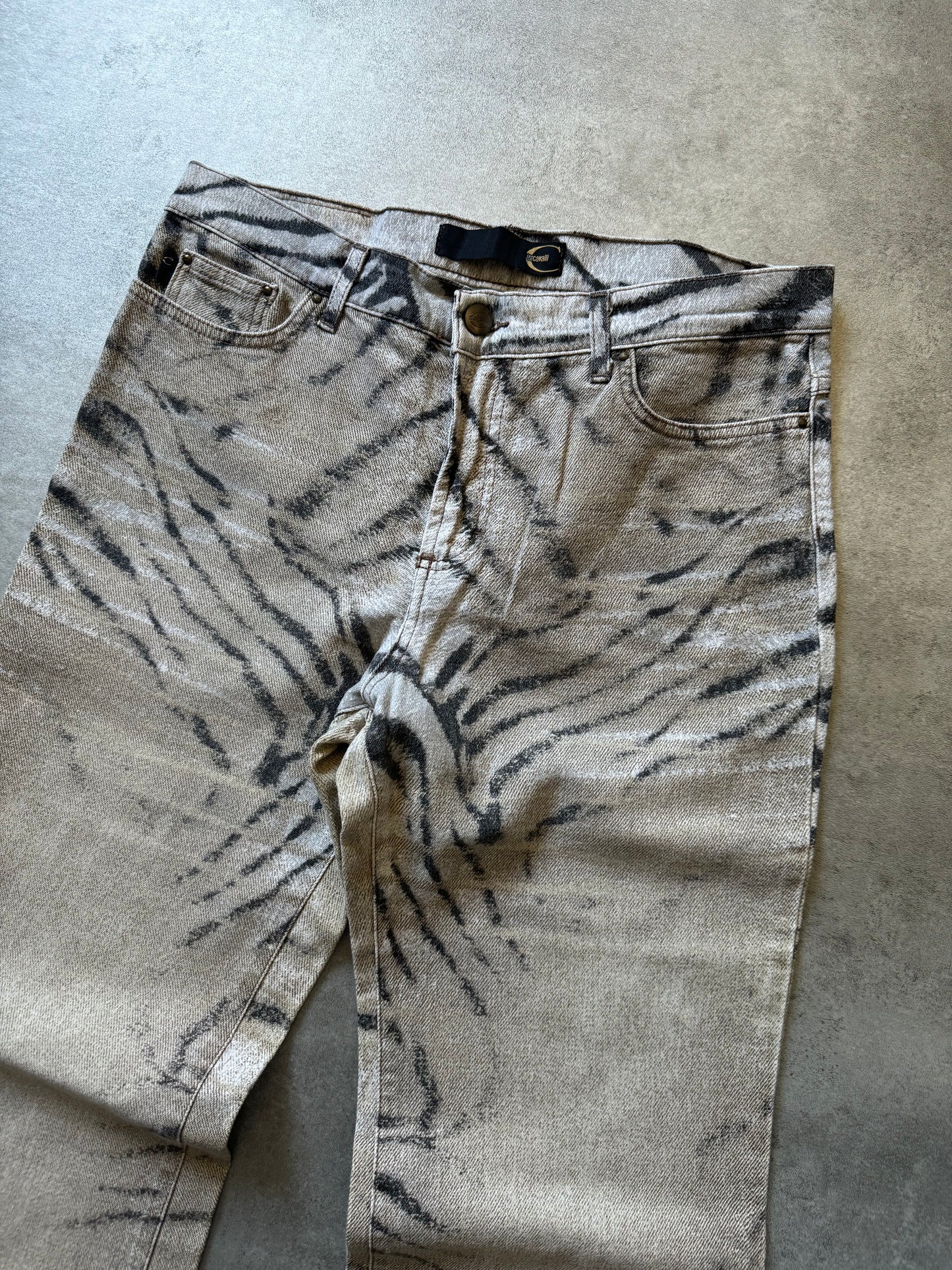 SS2002 Cavalli Zebra Camel Faded Pants (S) - 6