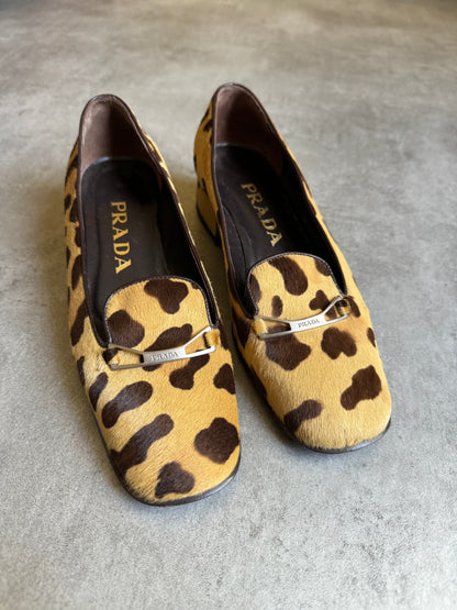 2000s Prada Pony Hair Leopard Print Cheetah Heels (37,5) - 3