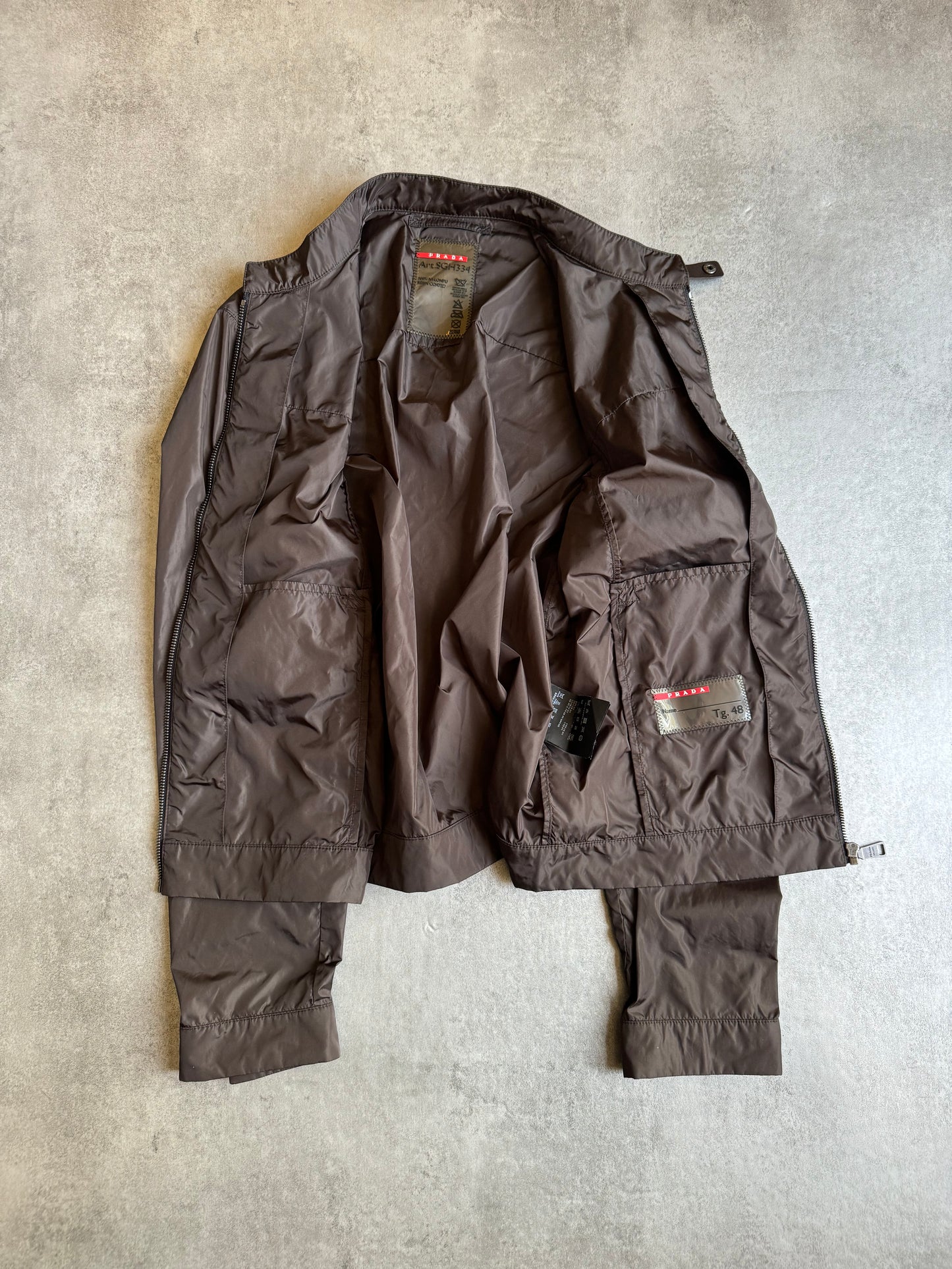 SS2012 Prada Brown Windbreaker Soft Jacket (M) - 3