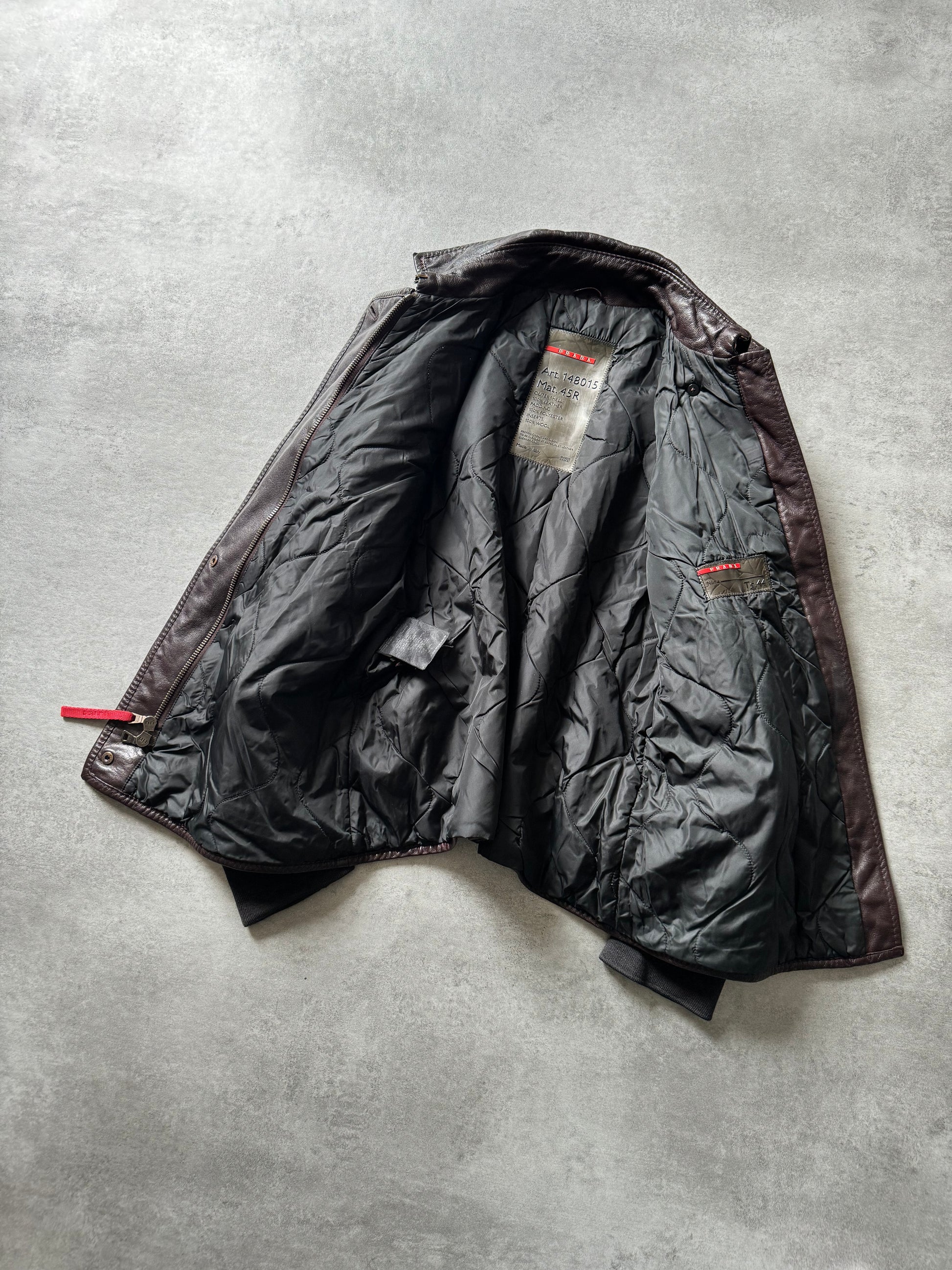 FW2006 Prada Hybrid Padded Leather Jacket  (S) - 6