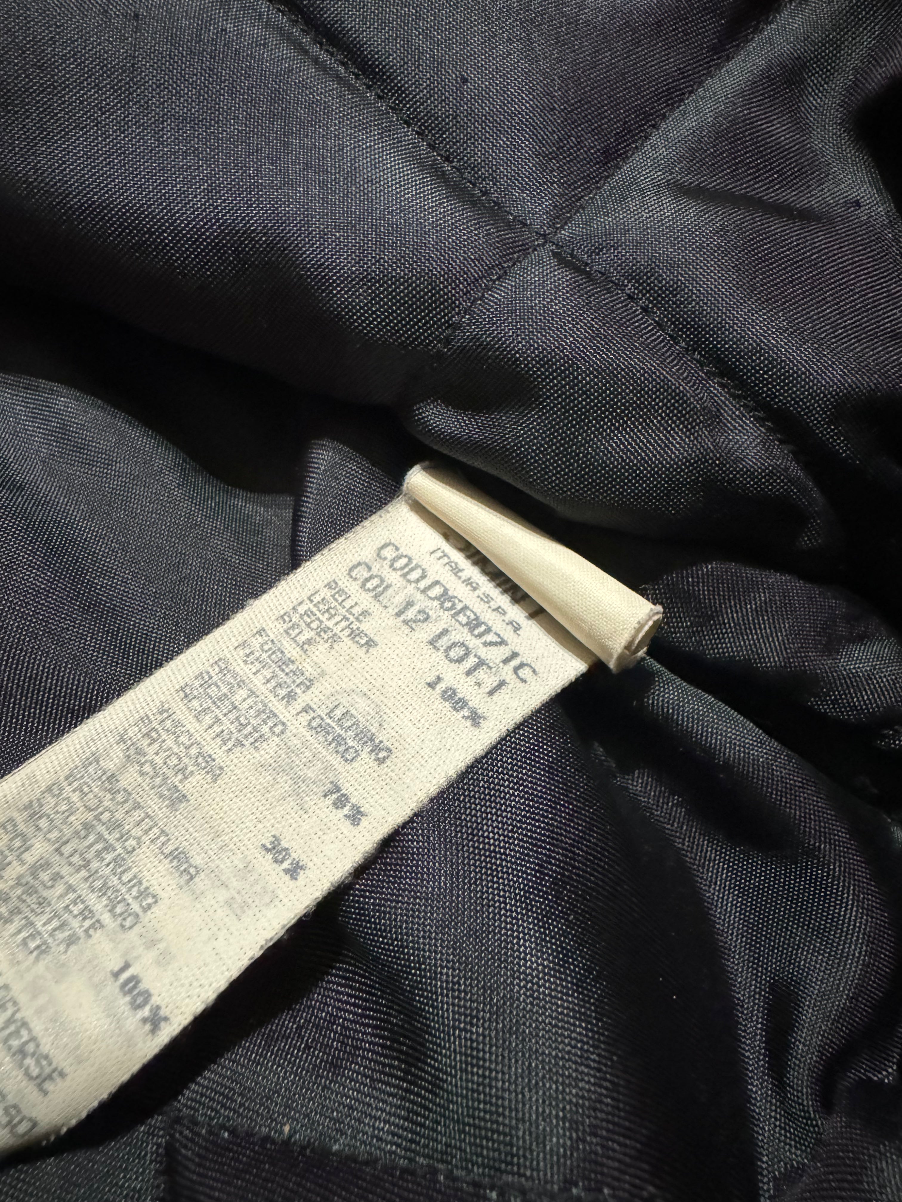 1990s Armani Leather Patina Black Premium Italian Bomber Jacket  (M/L) - 5