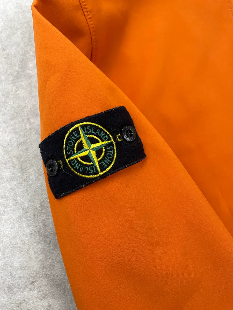 Stone Island Orange Soft Shell Hooded Logo Light Jacket nXtnmVzt 10