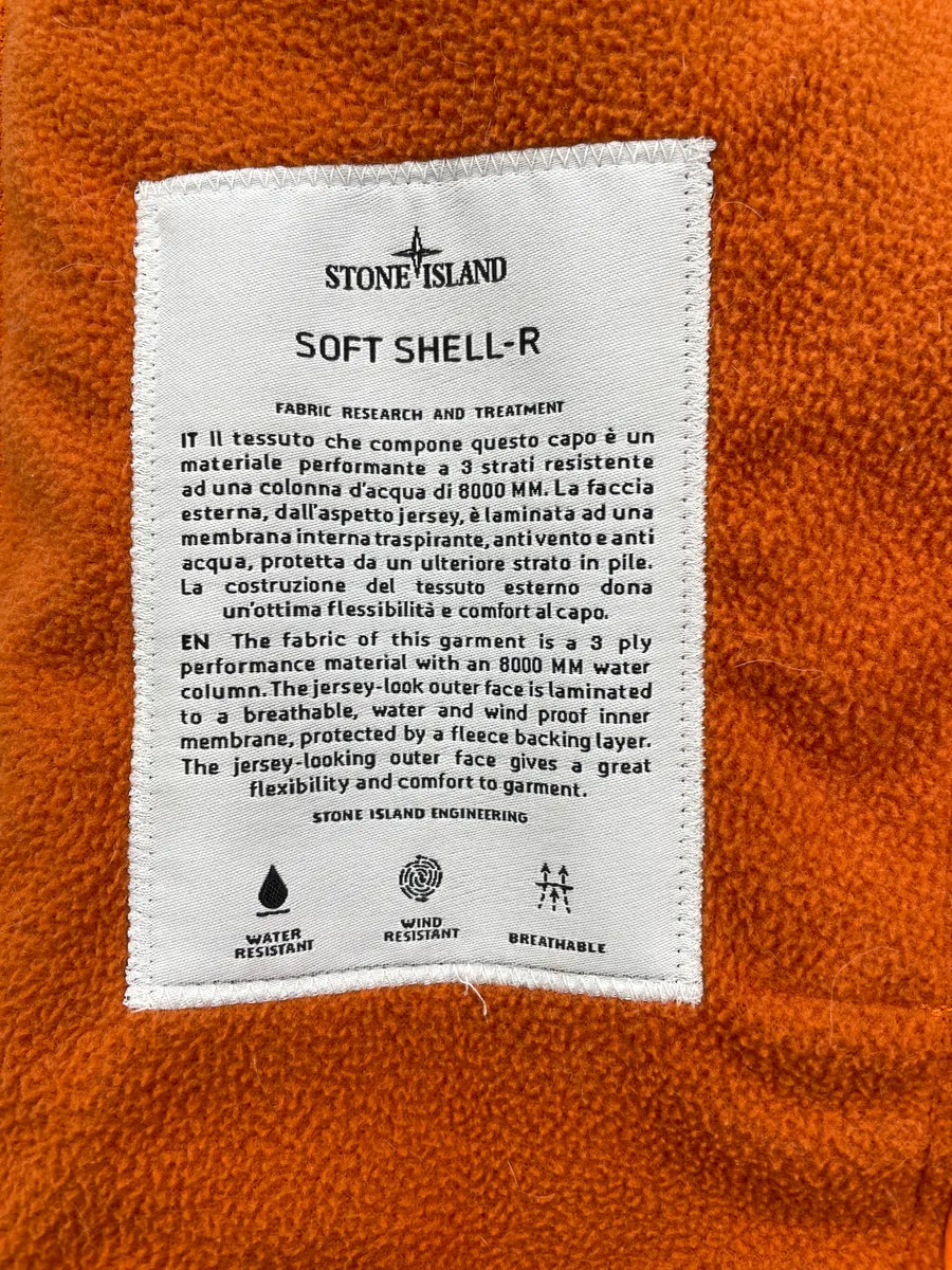 Stone Island Orange Soft Shell Hooded Logo Light Jacket nXtnmVzt 11