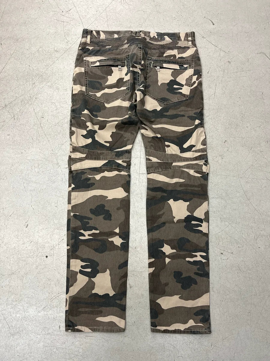 SS2014 Balmain Biker Camo Khaki Pants nYDneapa 5