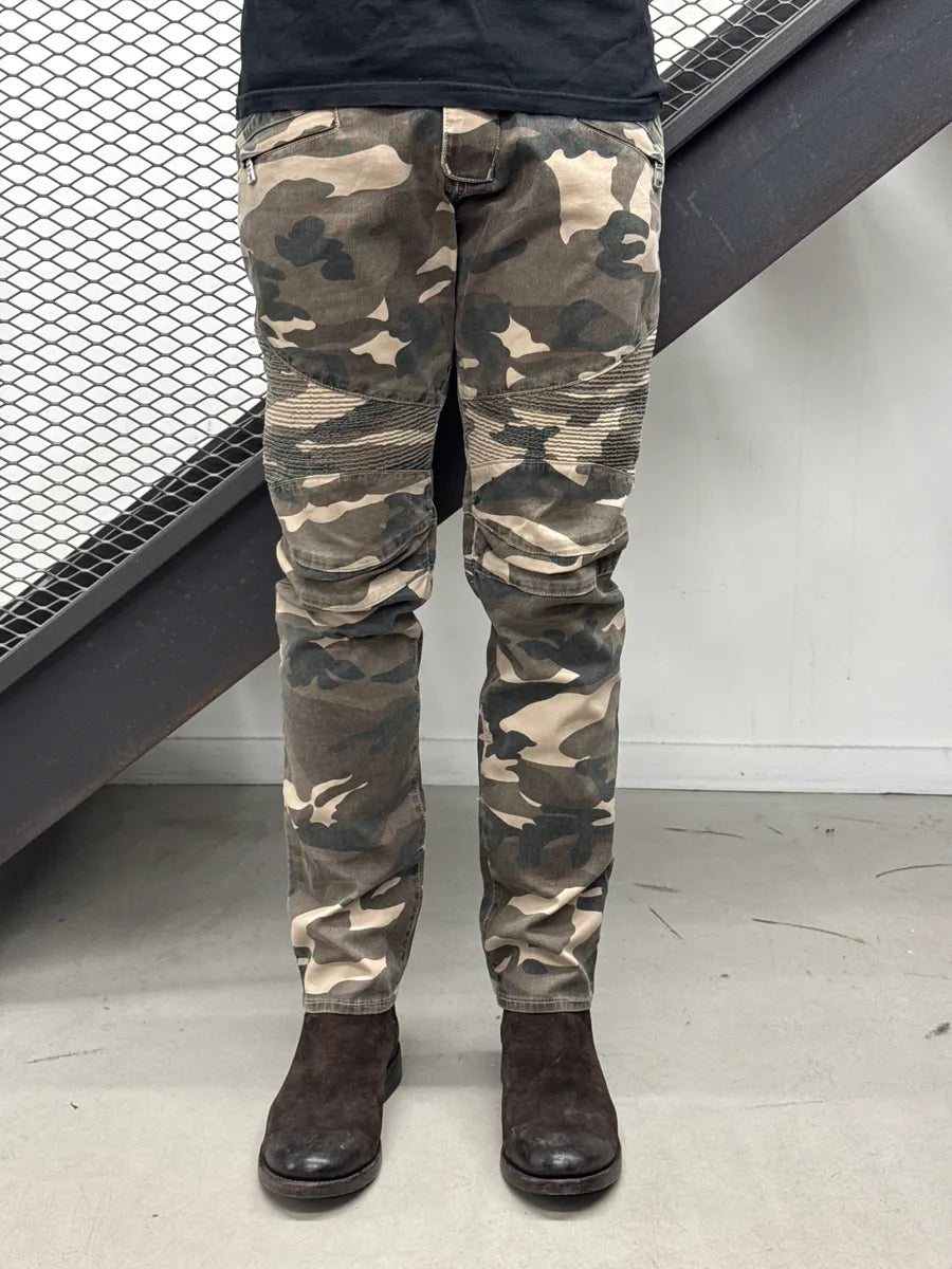 SS2014 Balmain Biker Camo Khaki Pants nYDneapa 1