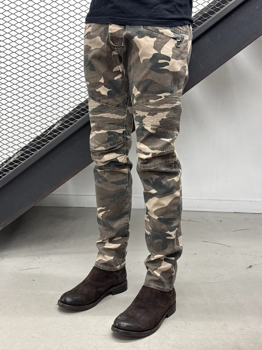 SS2014 Balmain Biker Camo Khaki Pants nYDneapa 2