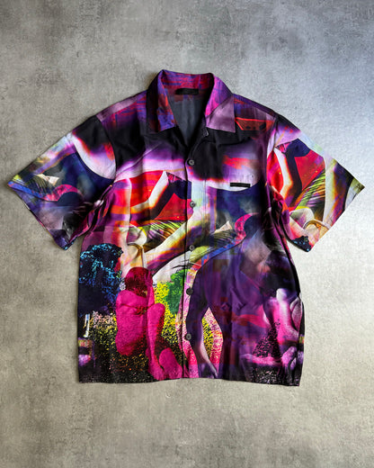 SS2019 Prada Psychedelic Amethyst Silk Bowling Shirt (L) - 5