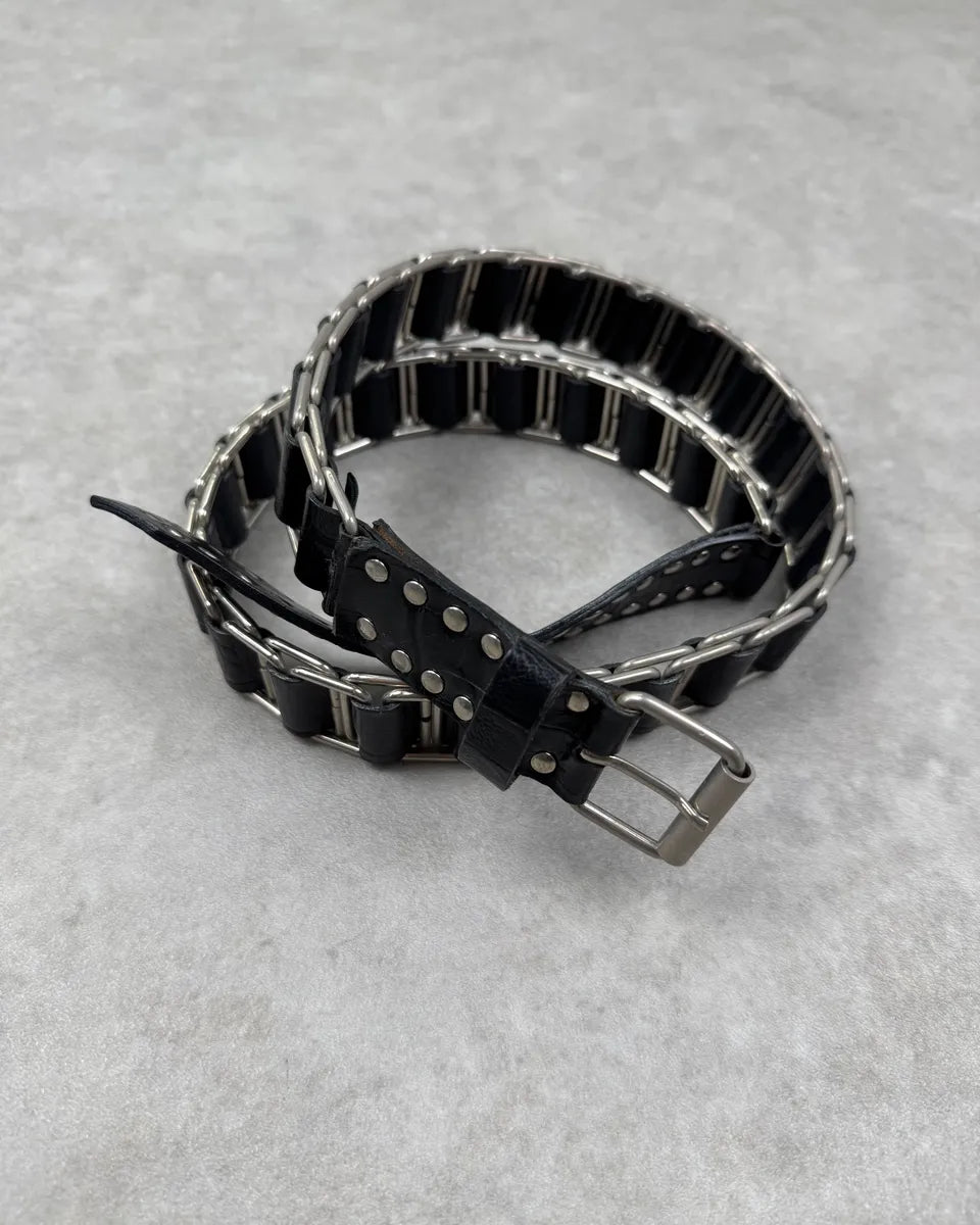 Nanni Black Leather & Metalic Studded Belt vpPGQSZ 2