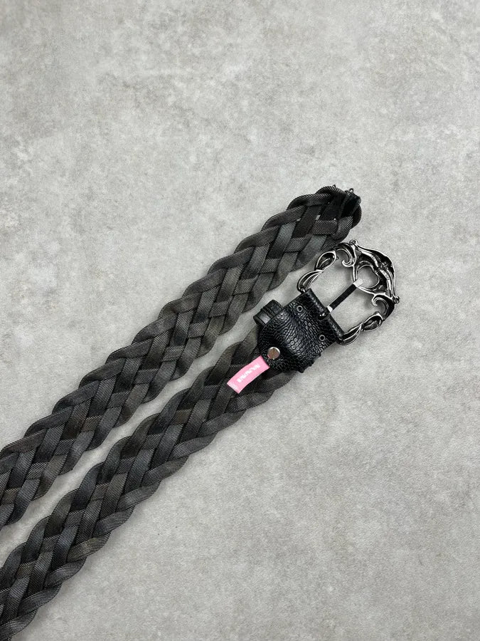 Nanni Dark Metallic Braided Leather Belt HqJzfcA 5