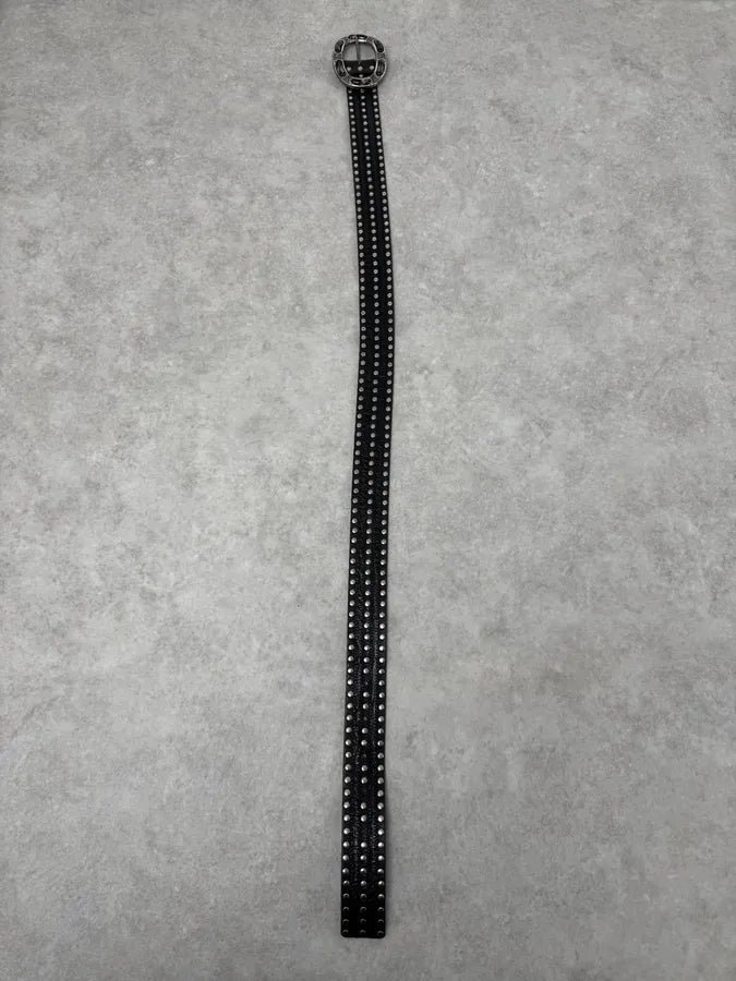 Nanni Milano Black Studded Leather Belt EgMAqEP 8