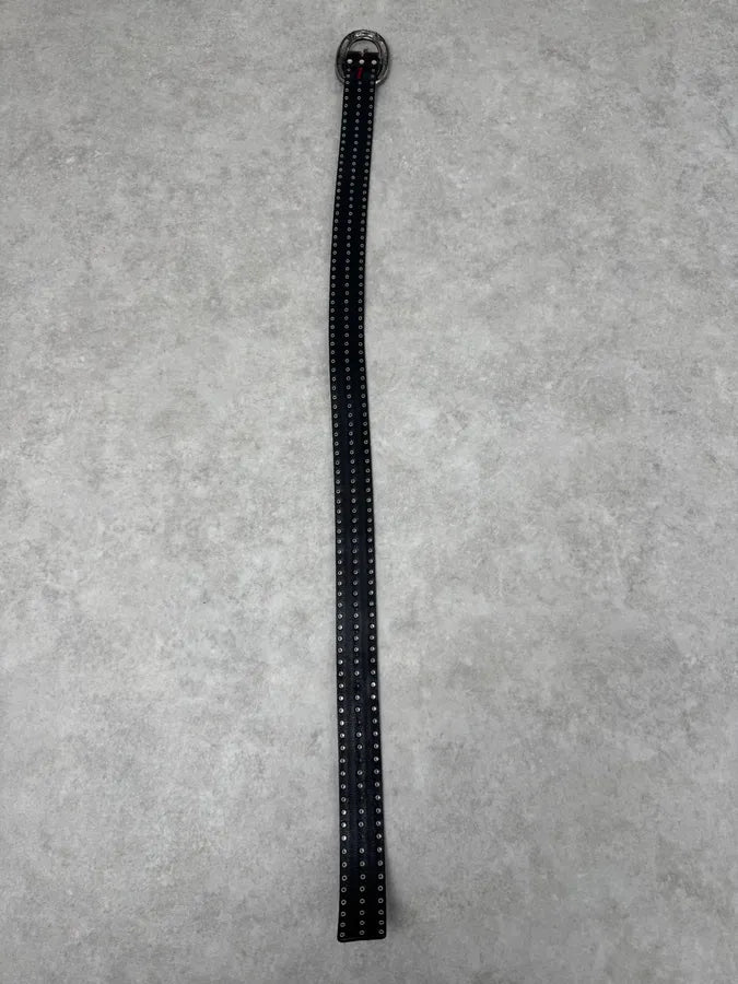 Nanni Milano Black Studded Leather Belt EgMAqEP 6