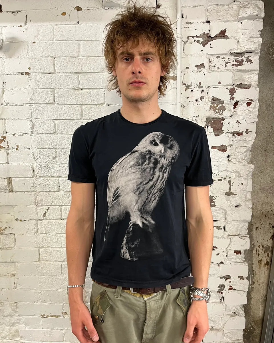 Neil Barrett Black Owl Graphic T-Shirt fSGZVMf 1