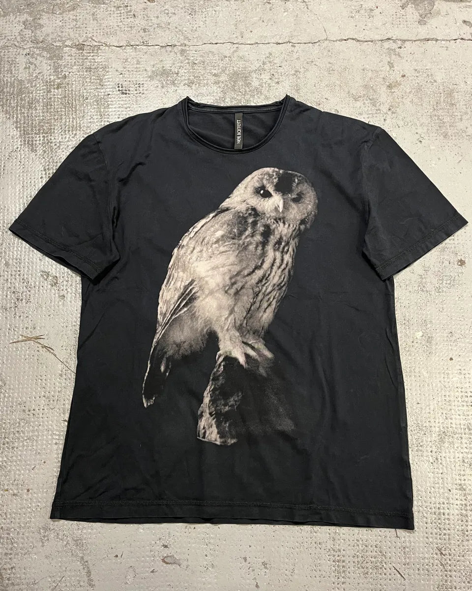 Neil Barrett Black Owl Graphic T-Shirt fSGZVMf 3