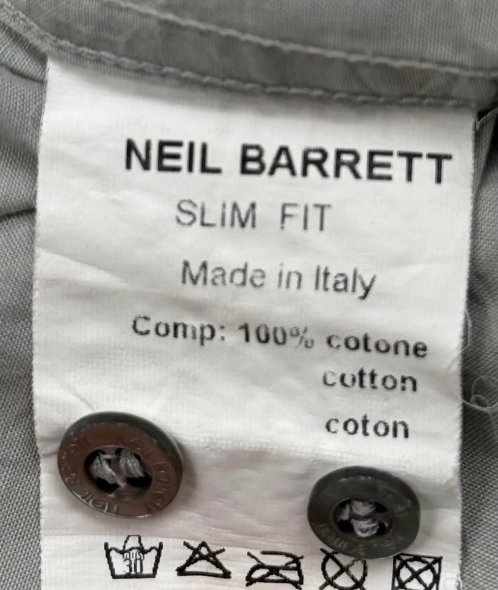 Neil Barrett Grey & Navy Trompe L’Oeil Tie Shirt DIiuBZB 11