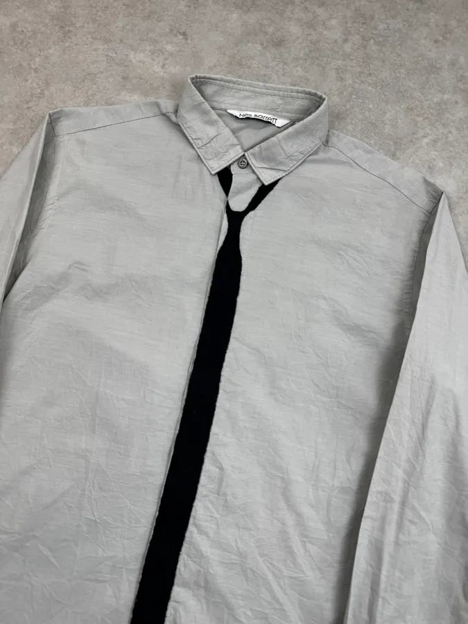 Neil Barrett Grey & Navy Trompe L’Oeil Tie Shirt DIiuBZB 4