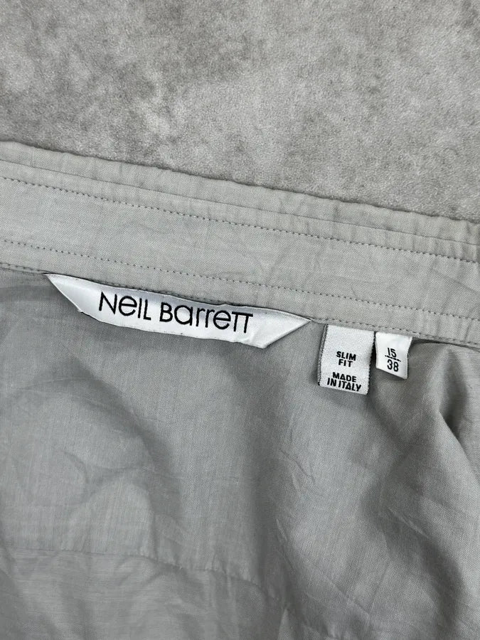 Neil Barrett Grey & Navy Trompe L’Oeil Tie Shirt DIiuBZB 10