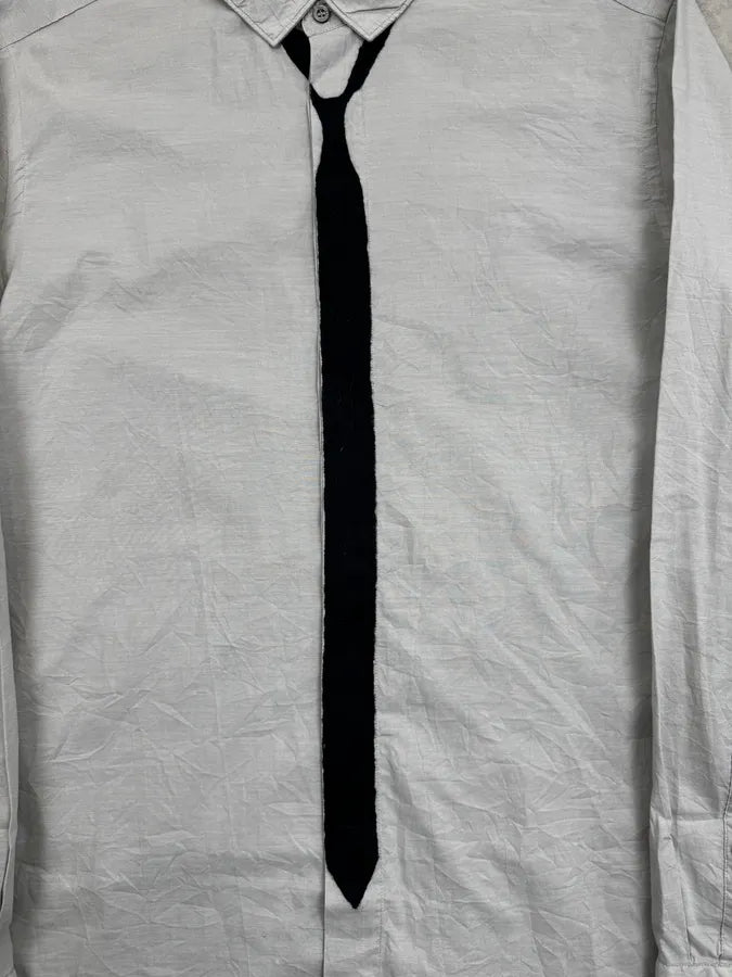 Neil Barrett Grey & Navy Trompe L’Oeil Tie Shirt DIiuBZB 7