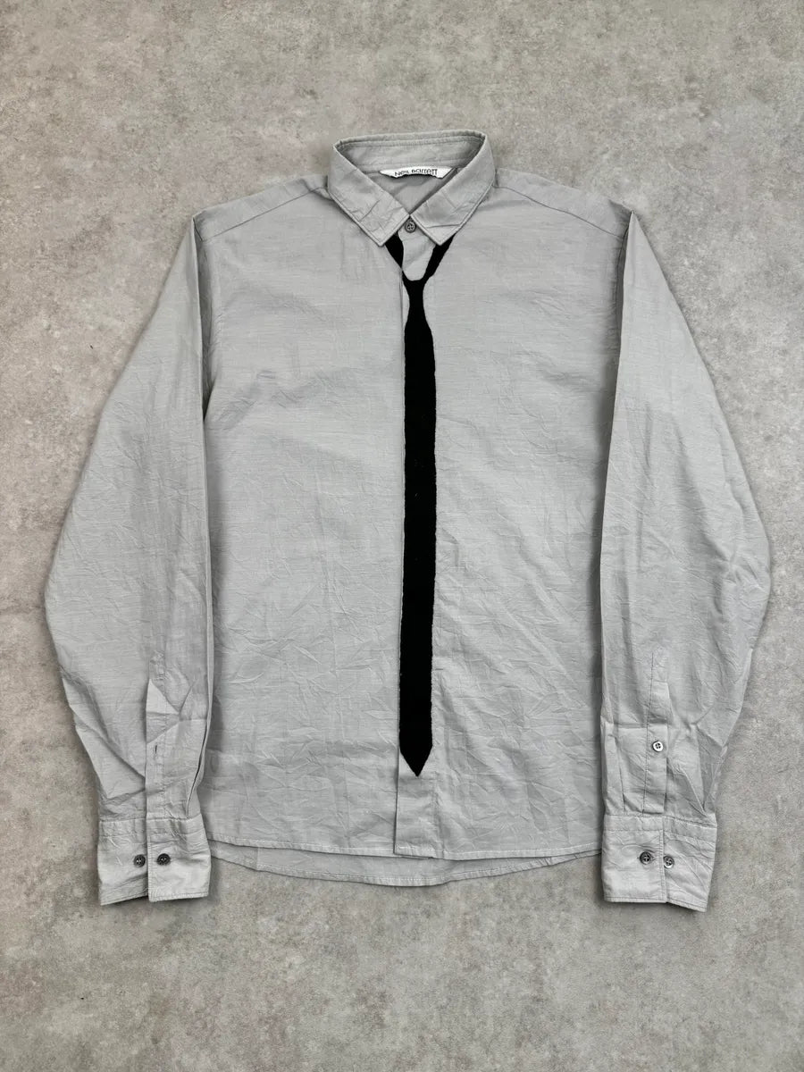 Neil Barrett Grey & Navy Trompe L’Oeil Tie Shirt DIiuBZB 0
