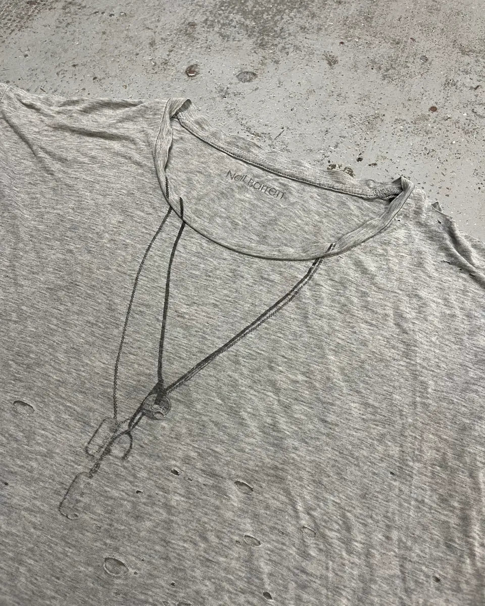 Neil Barrett Grey Distressed Trompe L’œil Necklace Tank Top VTvQfWZ 4
