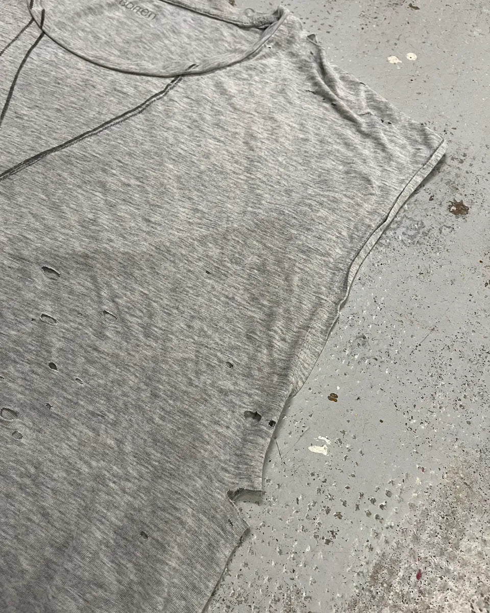 Neil Barrett Grey Distressed Trompe L’œil Necklace Tank Top VTvQfWZ 7