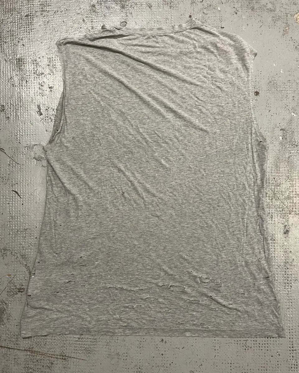 Neil Barrett Grey Distressed Trompe L’œil Necklace Tank Top VTvQfWZ 8