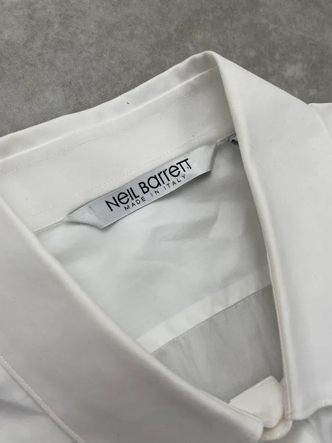 Neil Barrett White Cross Propaganda Abstract Shirt sCqIJqc 6