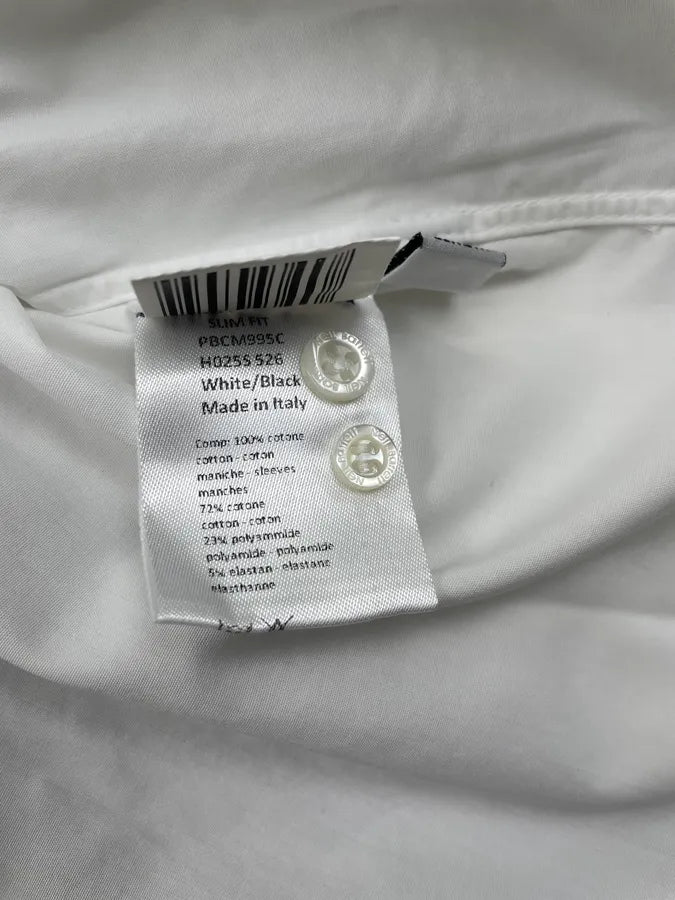 Neil Barrett White Cross Propaganda Abstract Shirt sCqIJqc 10