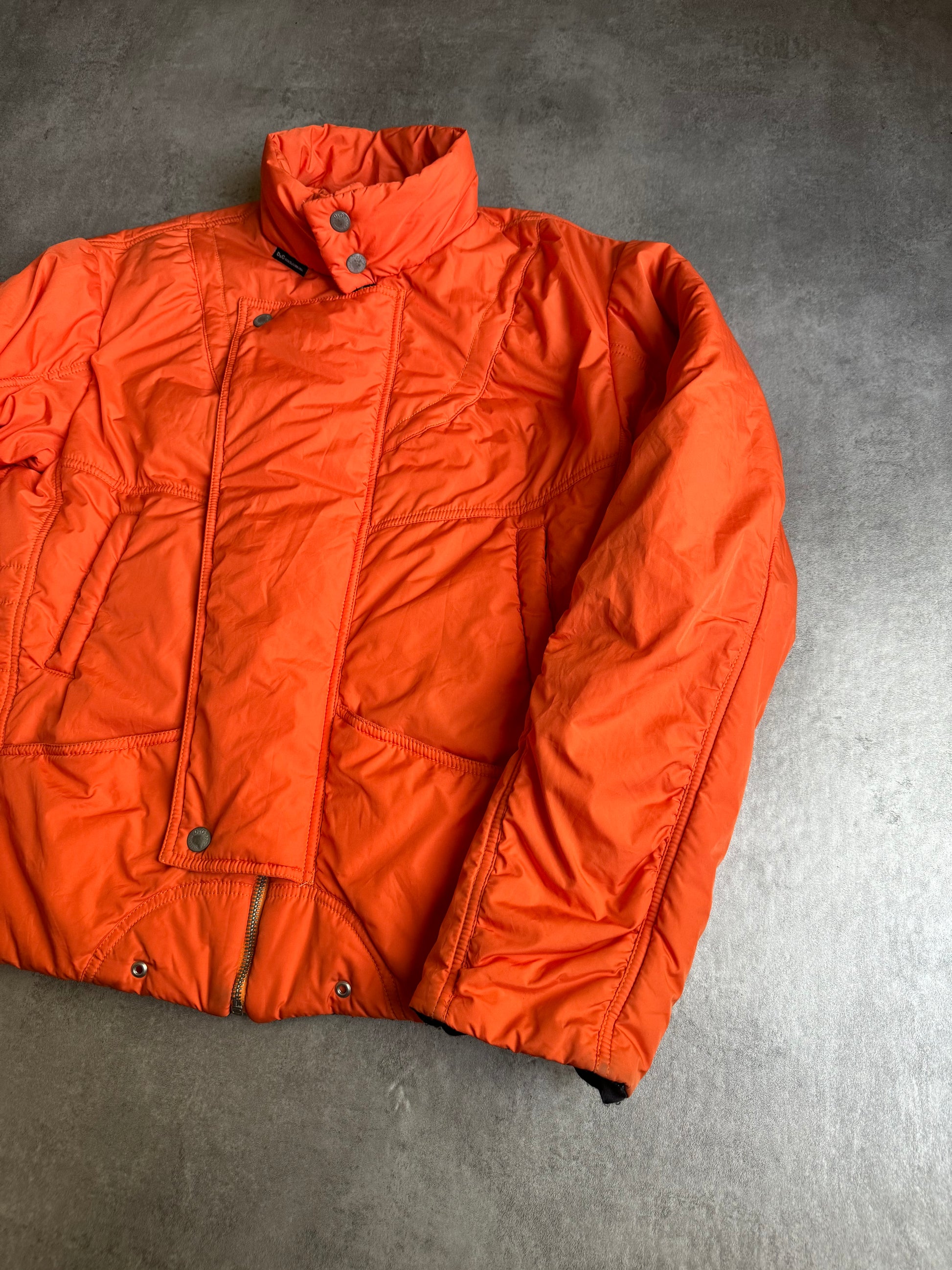 2000s Dolce & Gabbana Astro Orange Puffer Futuristic Jacket  (M) - 3