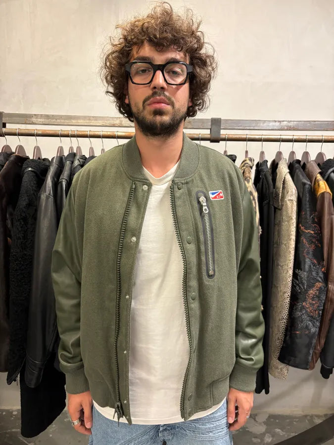 Nike By Riccardo Tisci Olive Varsity Bomber Jacket HIEmAIv 10