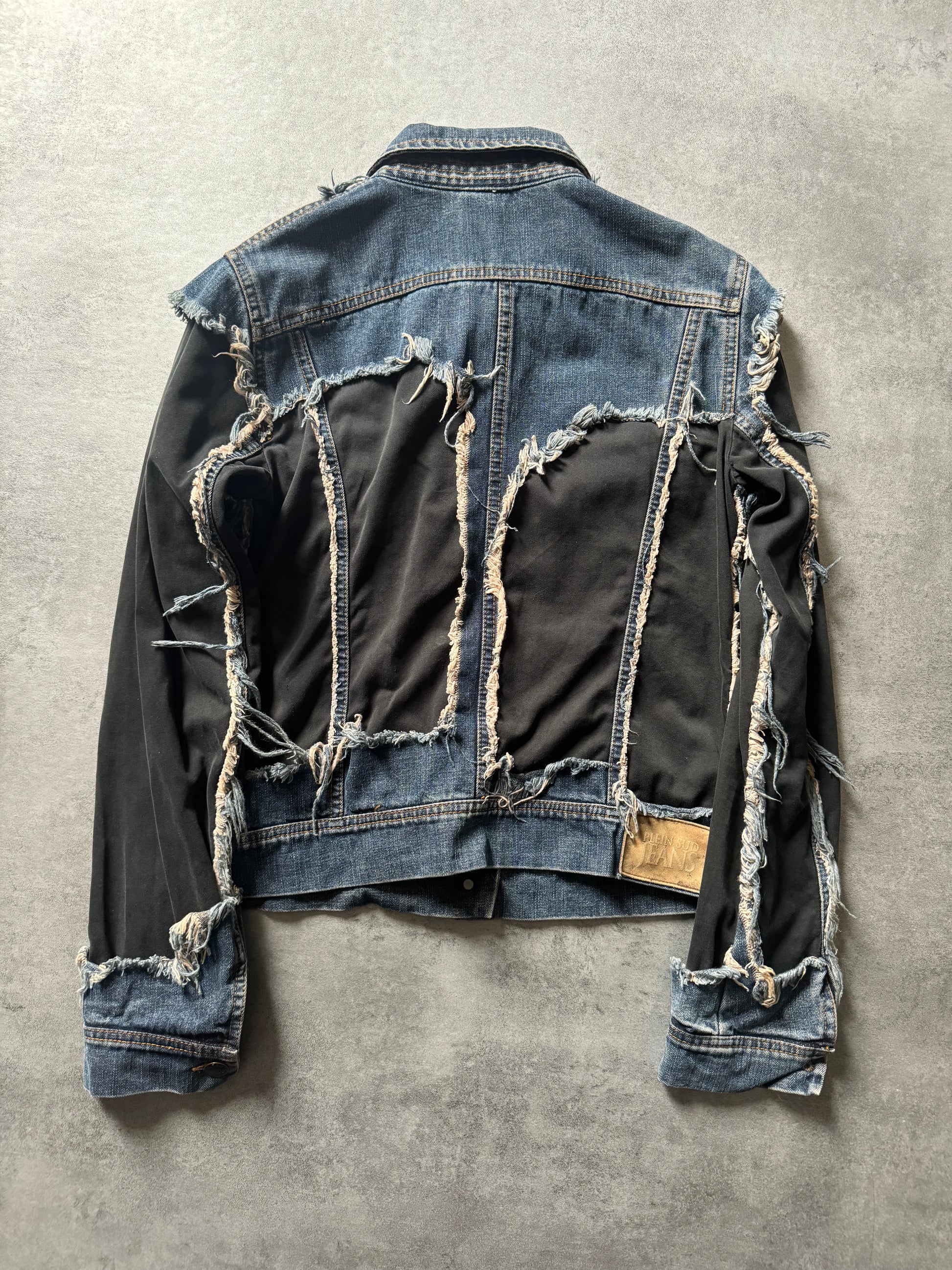 2000s Plein Sud Distressed Hybrid Denim Jacket  (XS) - 2