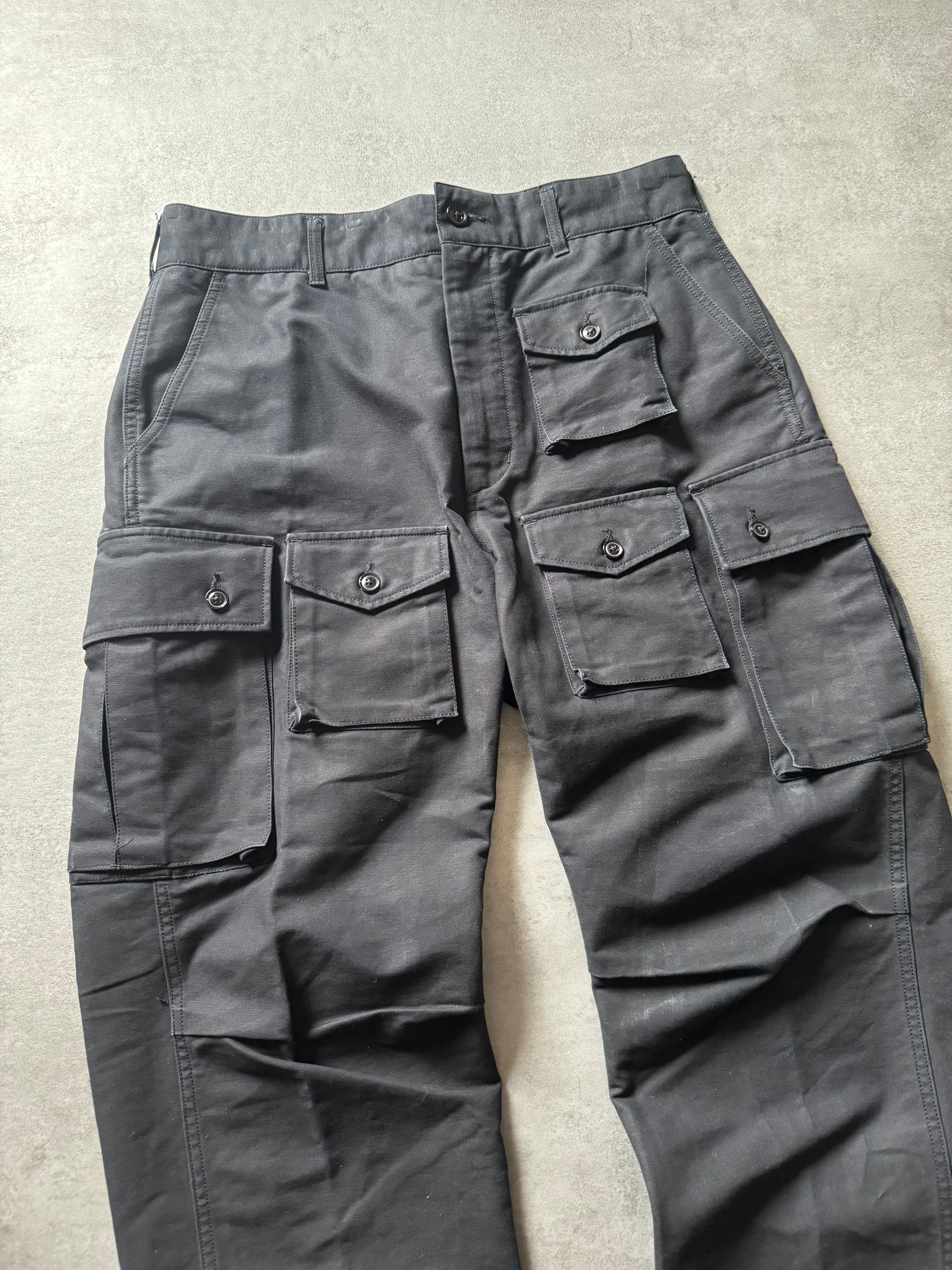 Engineered Garments Black Multi Pockets Cargo Pants (L) - 7
