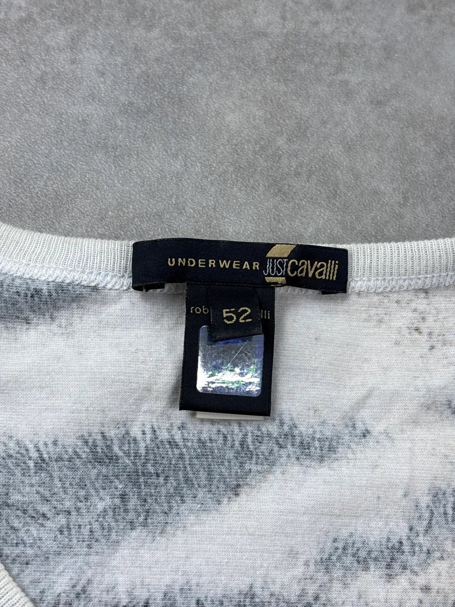 2000s Cavalli Beige Tiger Stripe Longsleeve T-Shirt noRXefDj 8