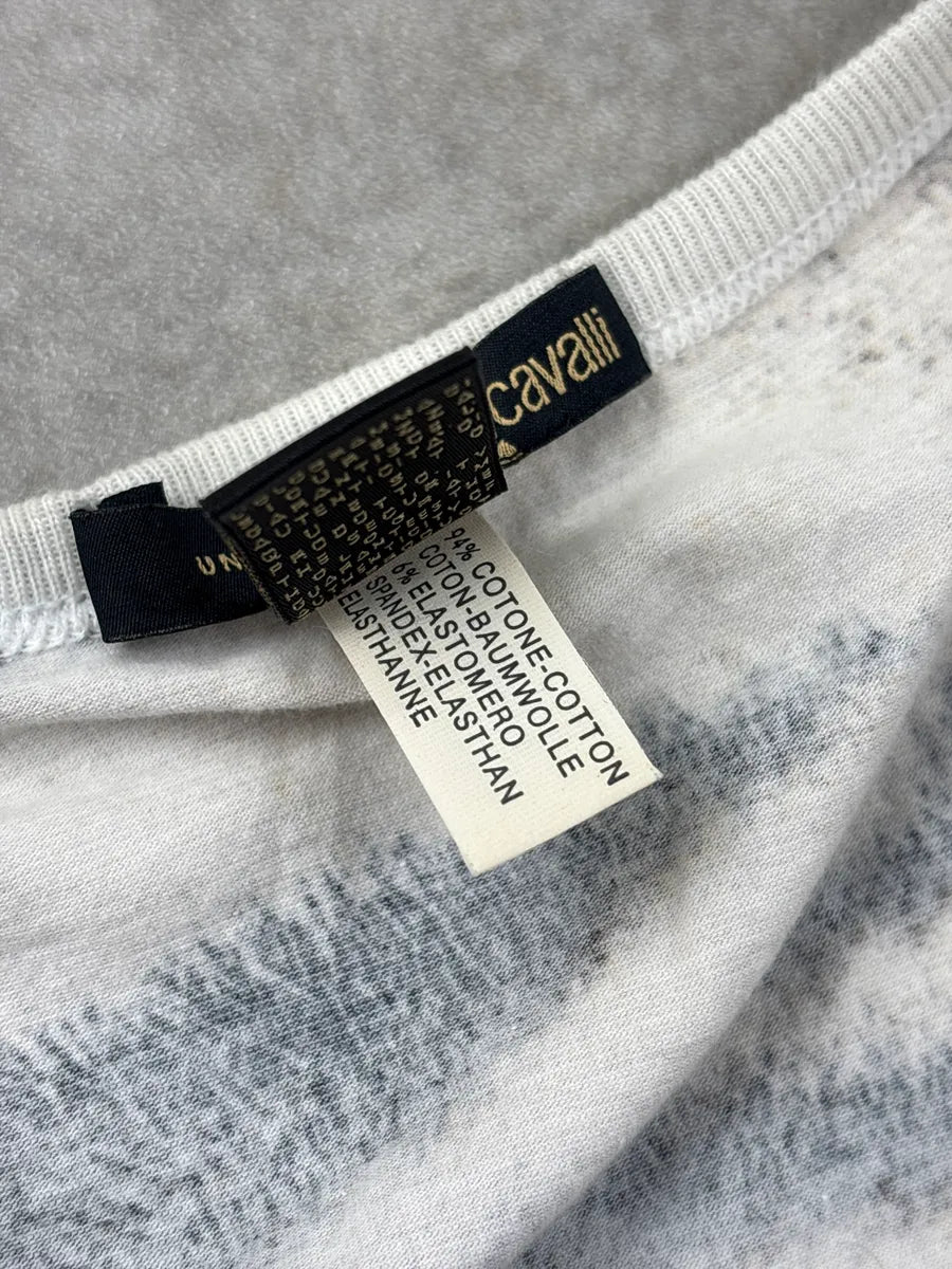 2000s Cavalli Beige Tiger Stripe Longsleeve T-Shirt noRXefDj 10