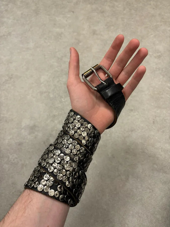 2000s Dolce & Gabbana Black Leather Studded Belt  JlxarEP 1